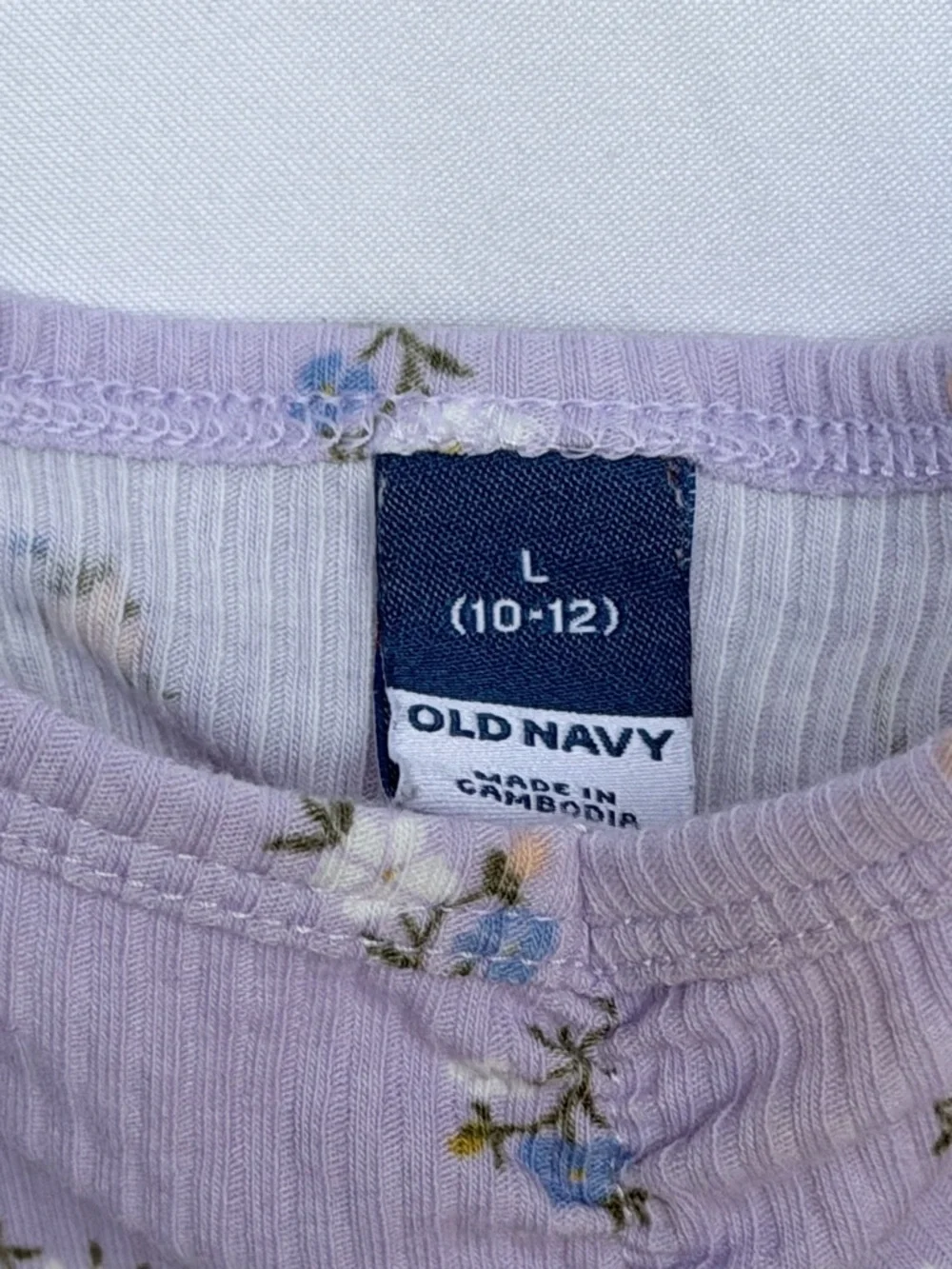 Old Navy Lavender Floral Ribbed Tank